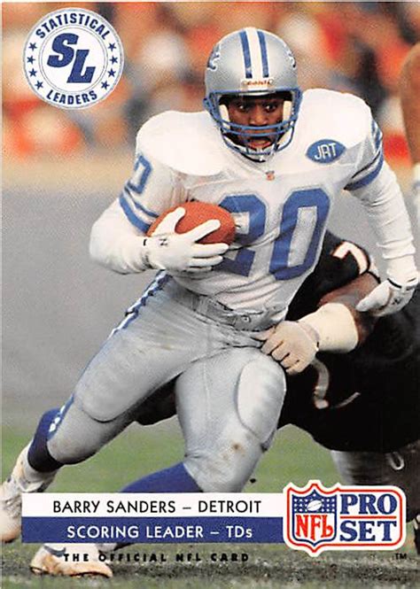 Barry Sanders Pro Set Football 1992 Season Sports Trading 